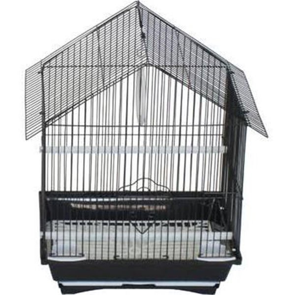 Yml Group YML Group AMBLK 11 x 9 x 16 in. House Top Style Small Parakeet Cage; Black AMBLK